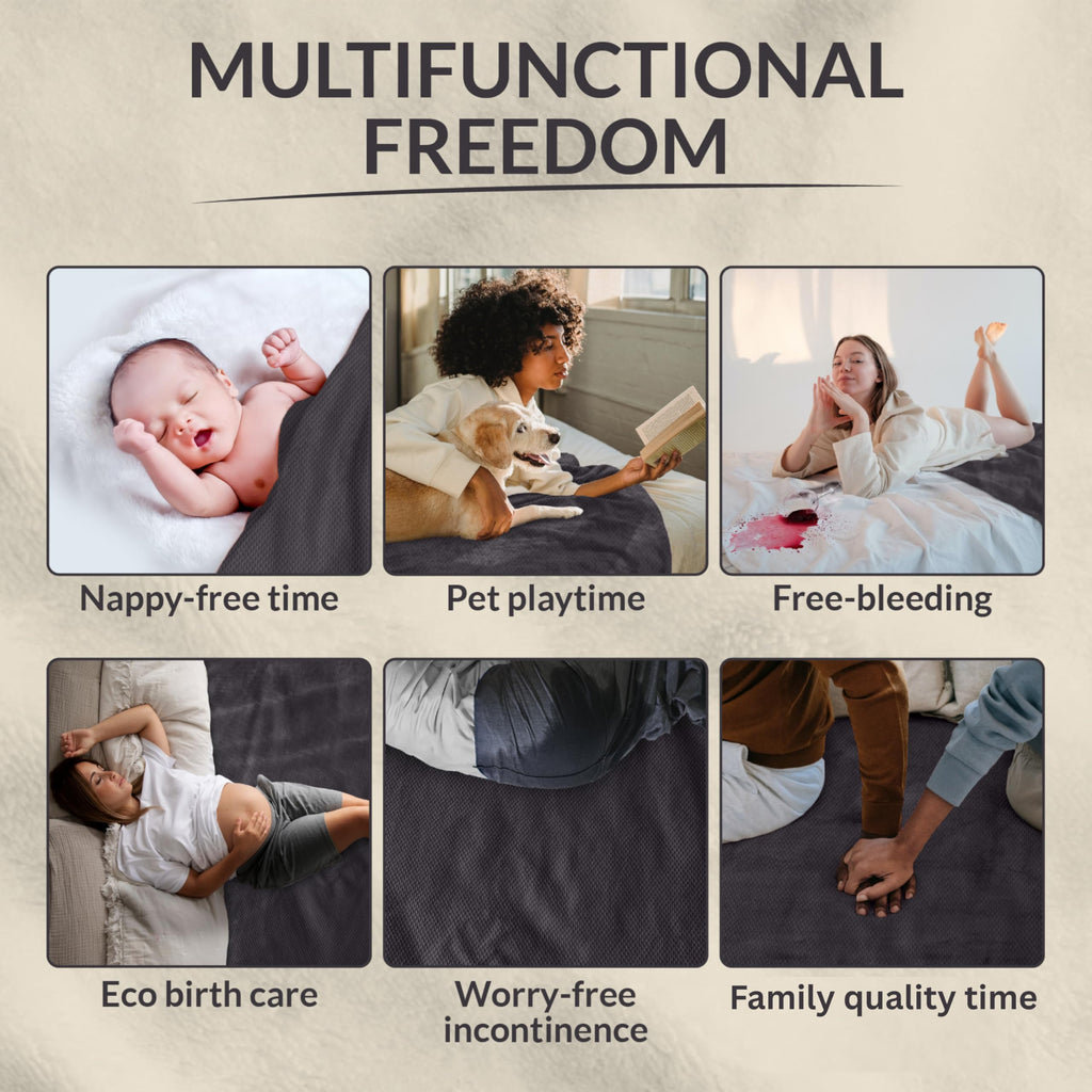 Sacred Weapon Eco-Friendly Bamboo Waterproof Cooling Blanket - Sustainable, Non-Toxic & Machine Washable - For Couples,  Free-Bleeding, Intimacy, Incontinence, Pets & Baby Protection