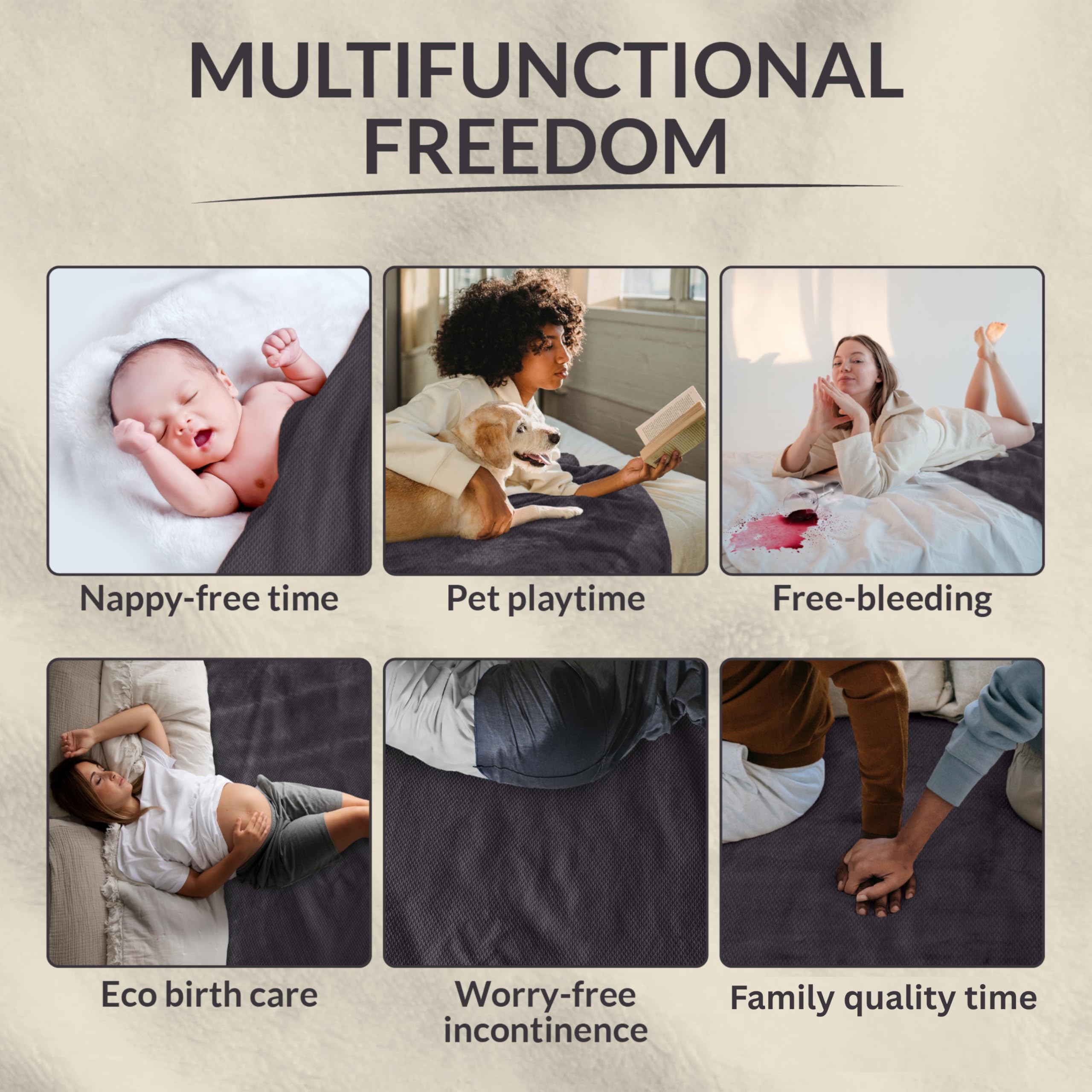 Sacred Weapon Eco-Friendly Bamboo Waterproof Cooling Blanket - Sustainable, Non-Toxic & Machine Washable - For Couples,  Free-Bleeding, Intimacy, Incontinence, Pets & Baby Protection