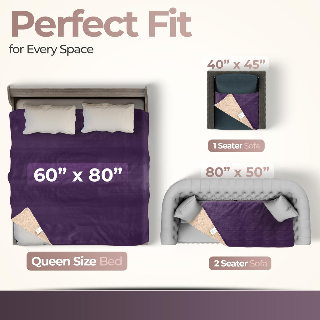 Sacred Weapon Sherpa Fleece Waterproof Love Blanket - Plush, Warm & Machine Washable - For Couples, Intimacy, Babies, Couples, Intimacy, Pets & Cold Weather Comfort