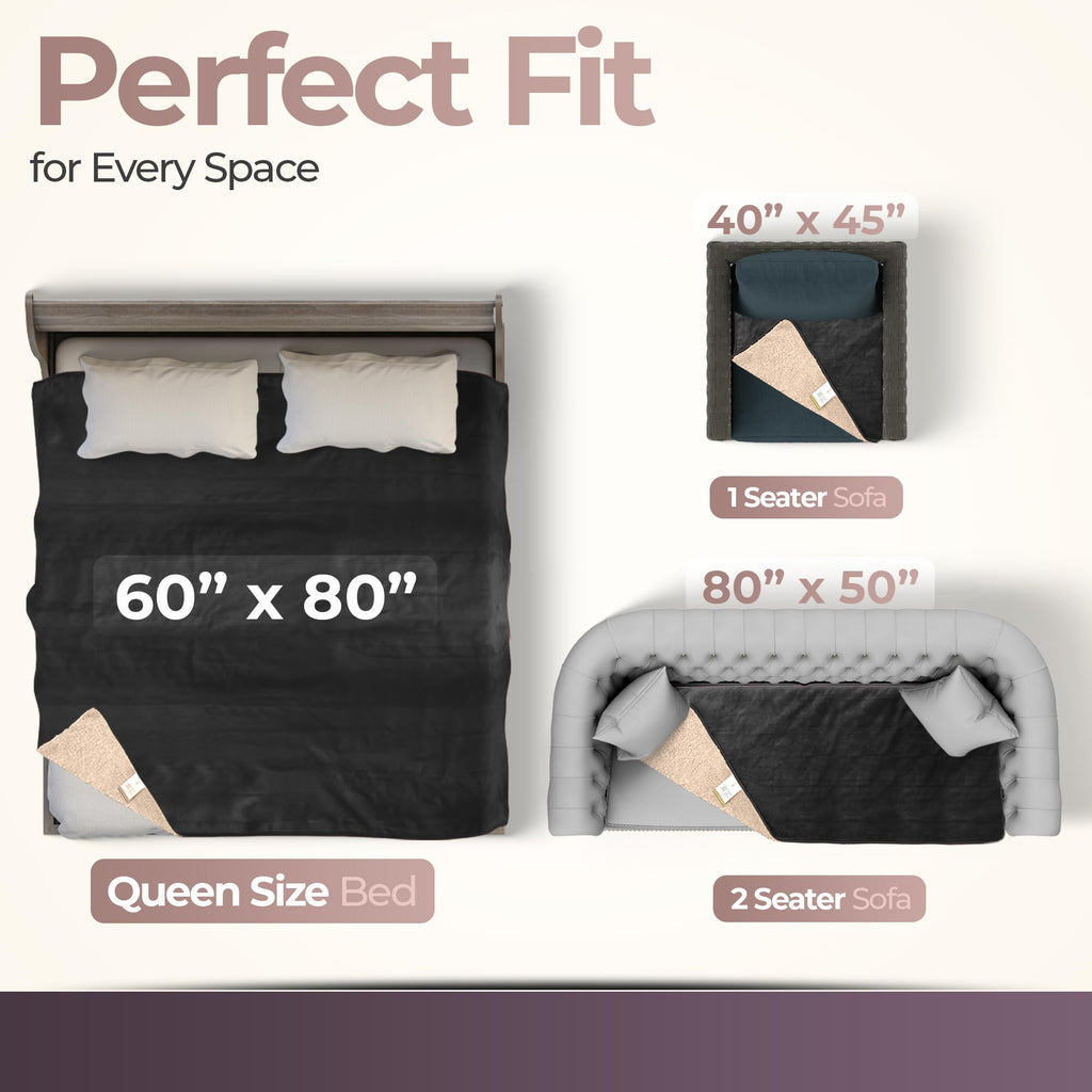 Sacred Weapon Sherpa Fleece Waterproof Love Blanket - Plush, Warm & Machine Washable - For Couples, Intimacy, Babies, Couples, Intimacy, Pets & Cold Weather Comfort