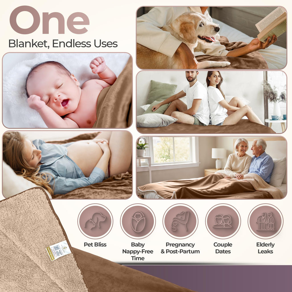 Sacred Weapon Sherpa Fleece Waterproof Love Blanket - Plush, Warm & Machine Washable - For Couples, Intimacy, Babies, Couples, Intimacy, Pets & Cold Weather Comfort