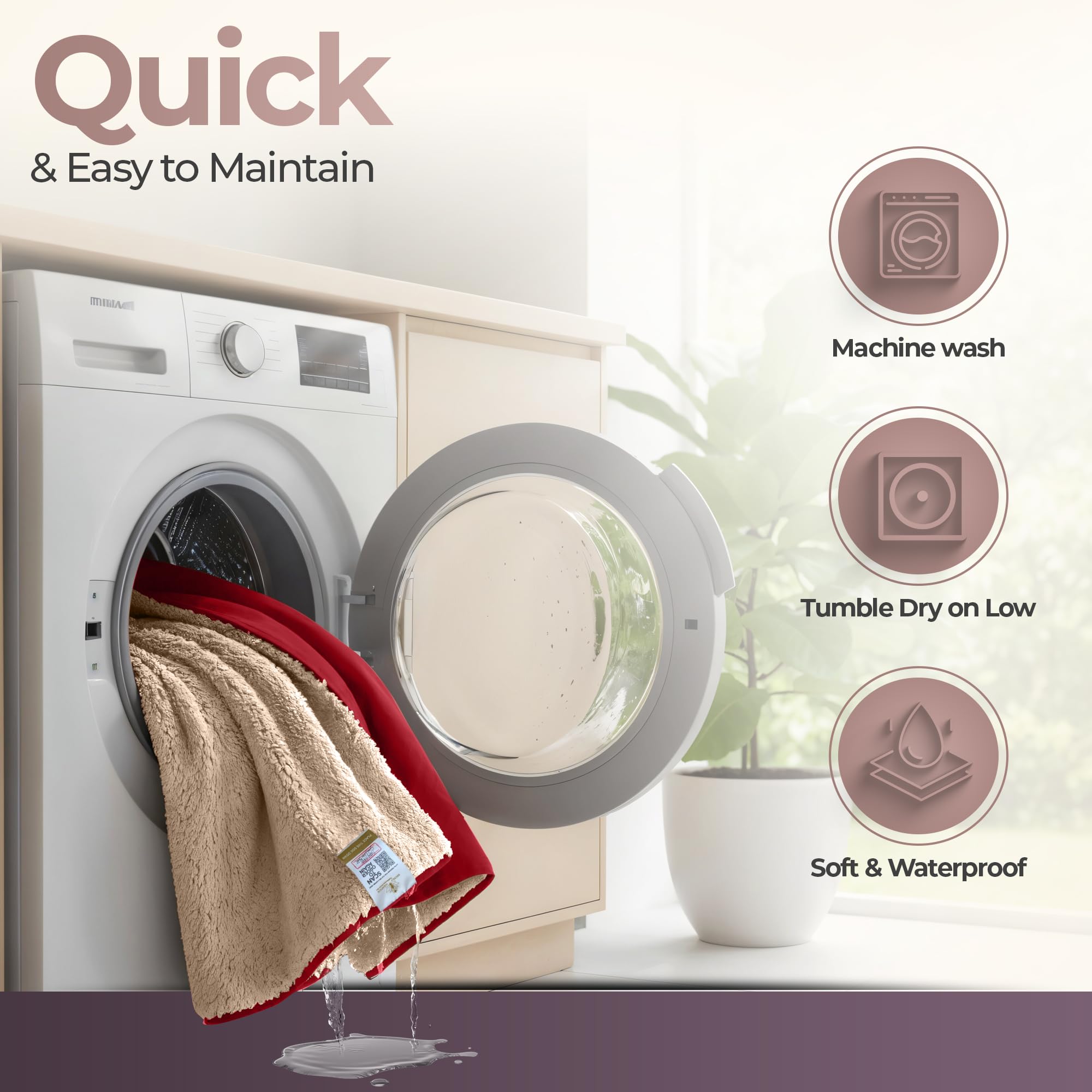 Sacred Weapon Sherpa Fleece Waterproof Love Blanket - Plush, Warm & Machine Washable - For Couples, Intimacy, Babies, Couples, Intimacy, Pets & Cold Weather Comfort