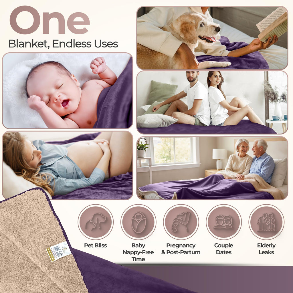 Sacred Weapon Sherpa Fleece Waterproof Love Blanket - Plush, Warm & Machine Washable - For Couples, Intimacy, Babies, Couples, Intimacy, Pets & Cold Weather Comfort