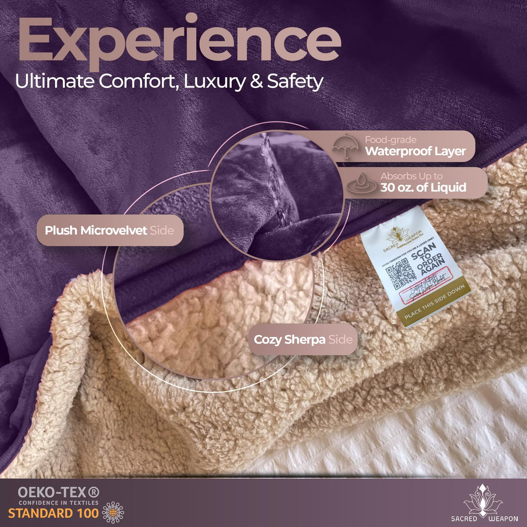 Sacred Weapon Sherpa Fleece Waterproof Love Blanket - Plush, Warm & Machine Washable - For Couples, Intimacy, Babies, Couples, Intimacy, Pets & Cold Weather Comfort