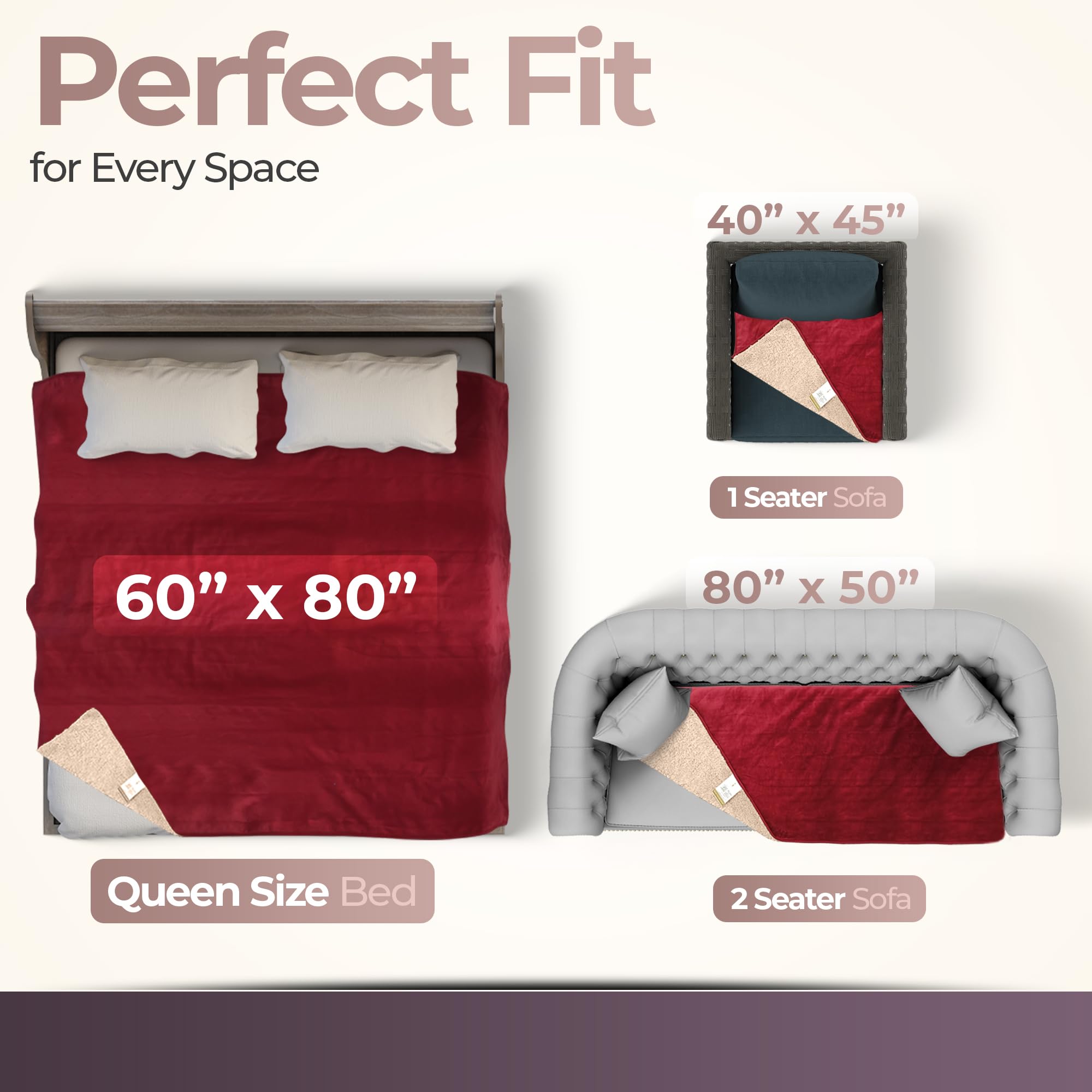 Sacred Weapon Sherpa Fleece Waterproof Love Blanket - Plush, Warm & Machine Washable - For Couples, Intimacy, Babies, Couples, Intimacy, Pets & Cold Weather Comfort